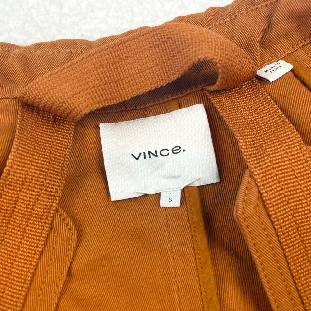 VINCE • Dark Sienna Cropped Linen-Cotton Jacket, S - Picture 14 of 16